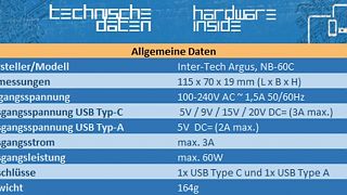 Inter-Tech Argus 60W Universal Typ C Notebook Netzteil