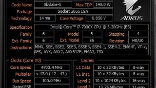 CPU Z X299 AORUS Gaming 7