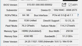 Intel NUC Kit NUC8i7HVK - GPU-Z Screenshot