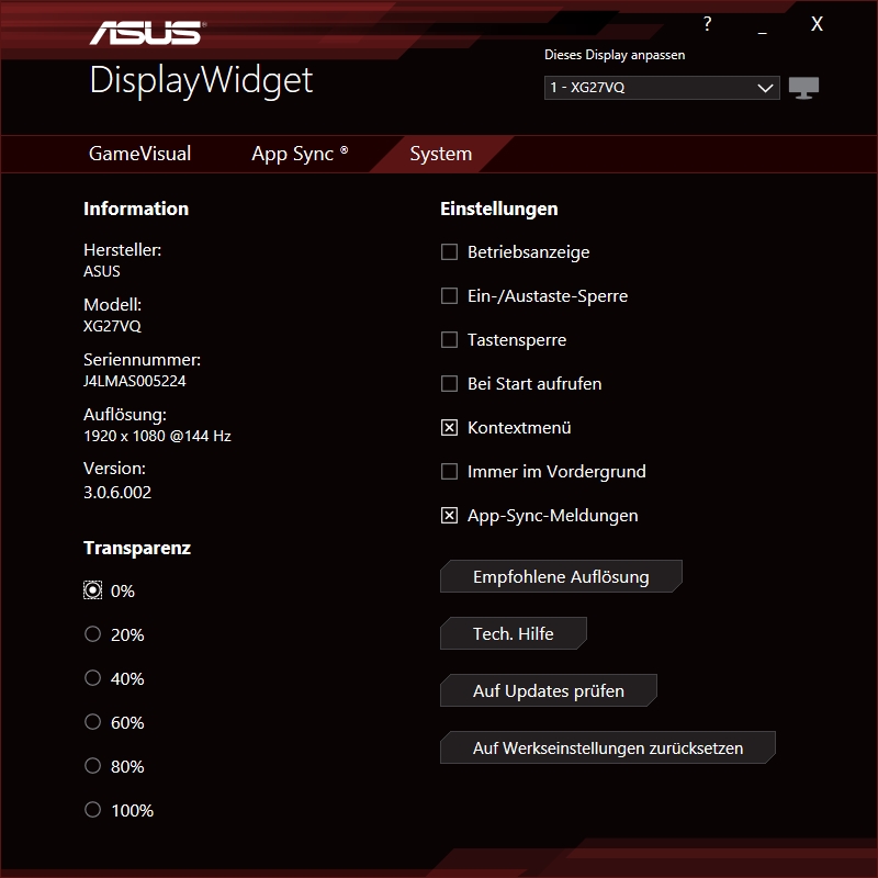 ASUS ROG Strix X27VQ - Display Widget 3