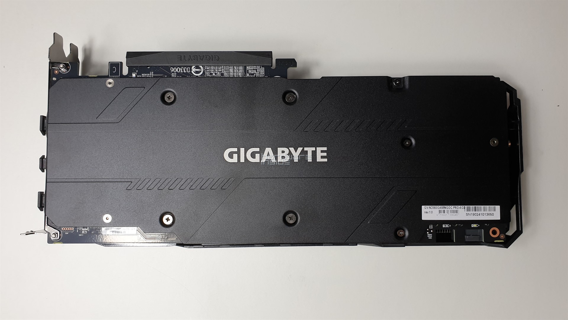 Backplate GIGABYTE RTX 2060 GAMING PRO OC 6G