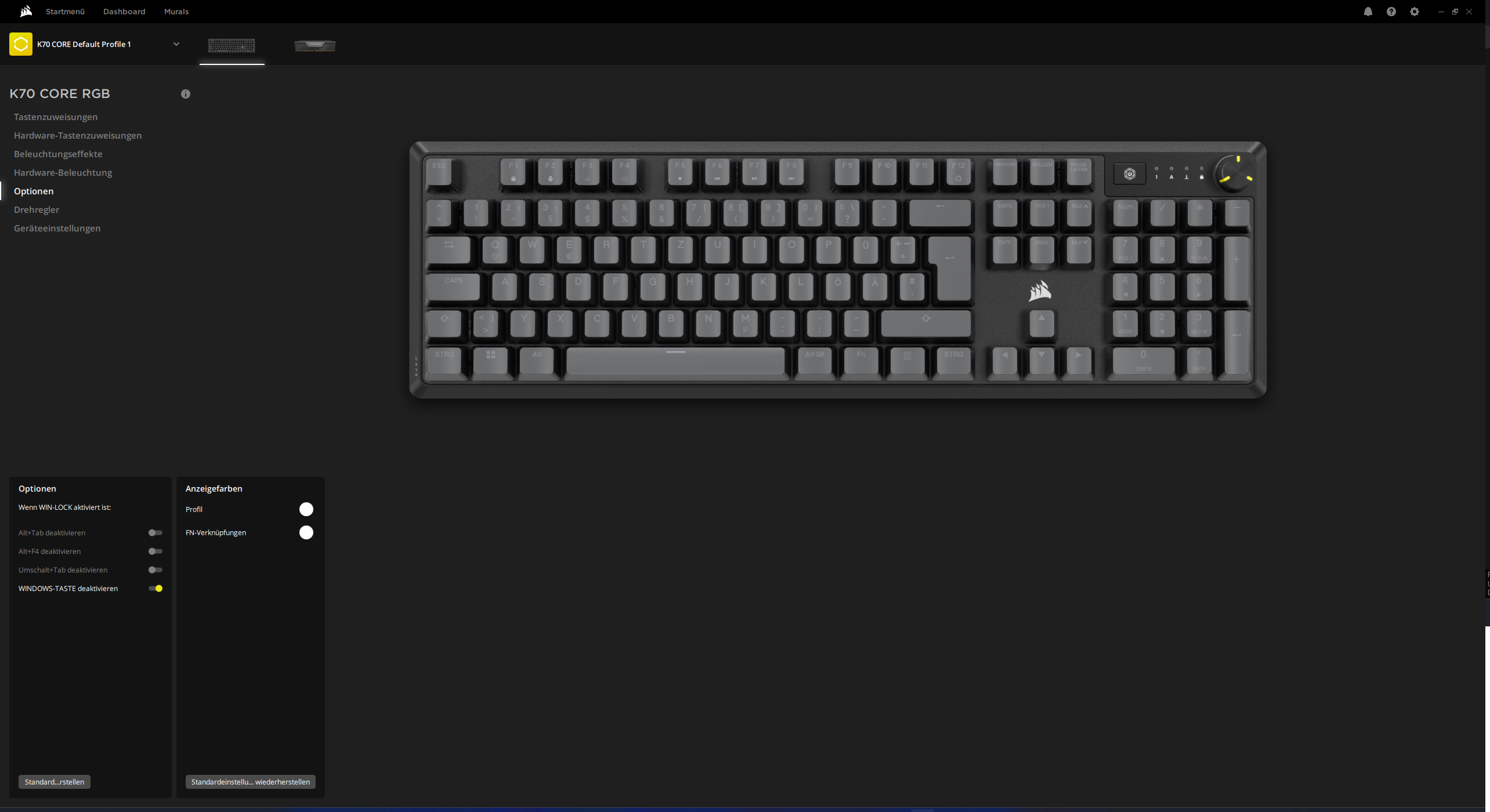 Corsair K70 CORE Software Optionen.png