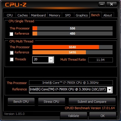 CPU Z X299 AORUS Gaming 7