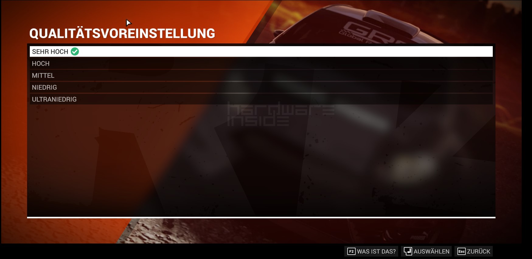 DiRT 4 Einstellungen