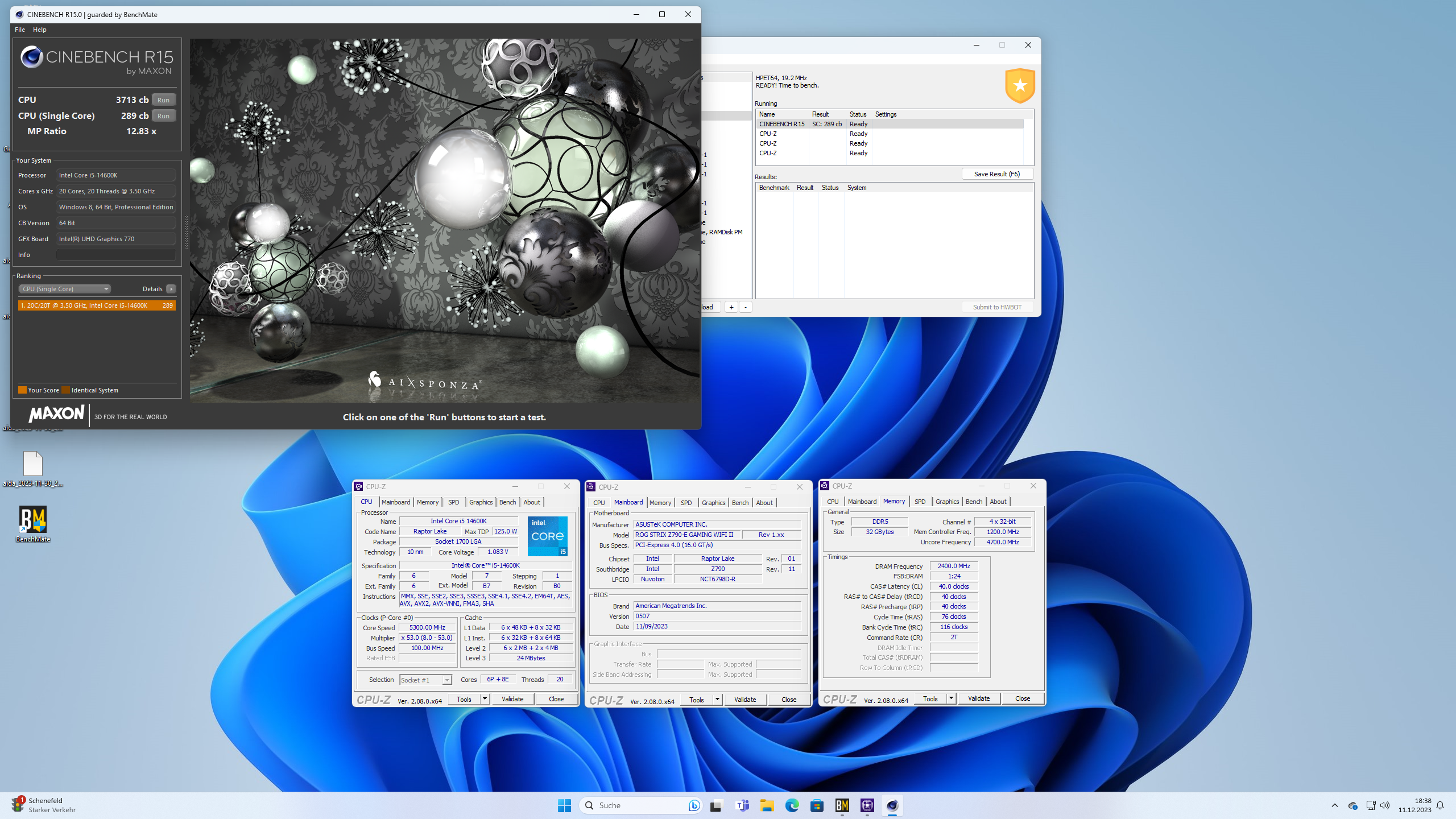 i5-14600K - Benchmark: Cinebench R15