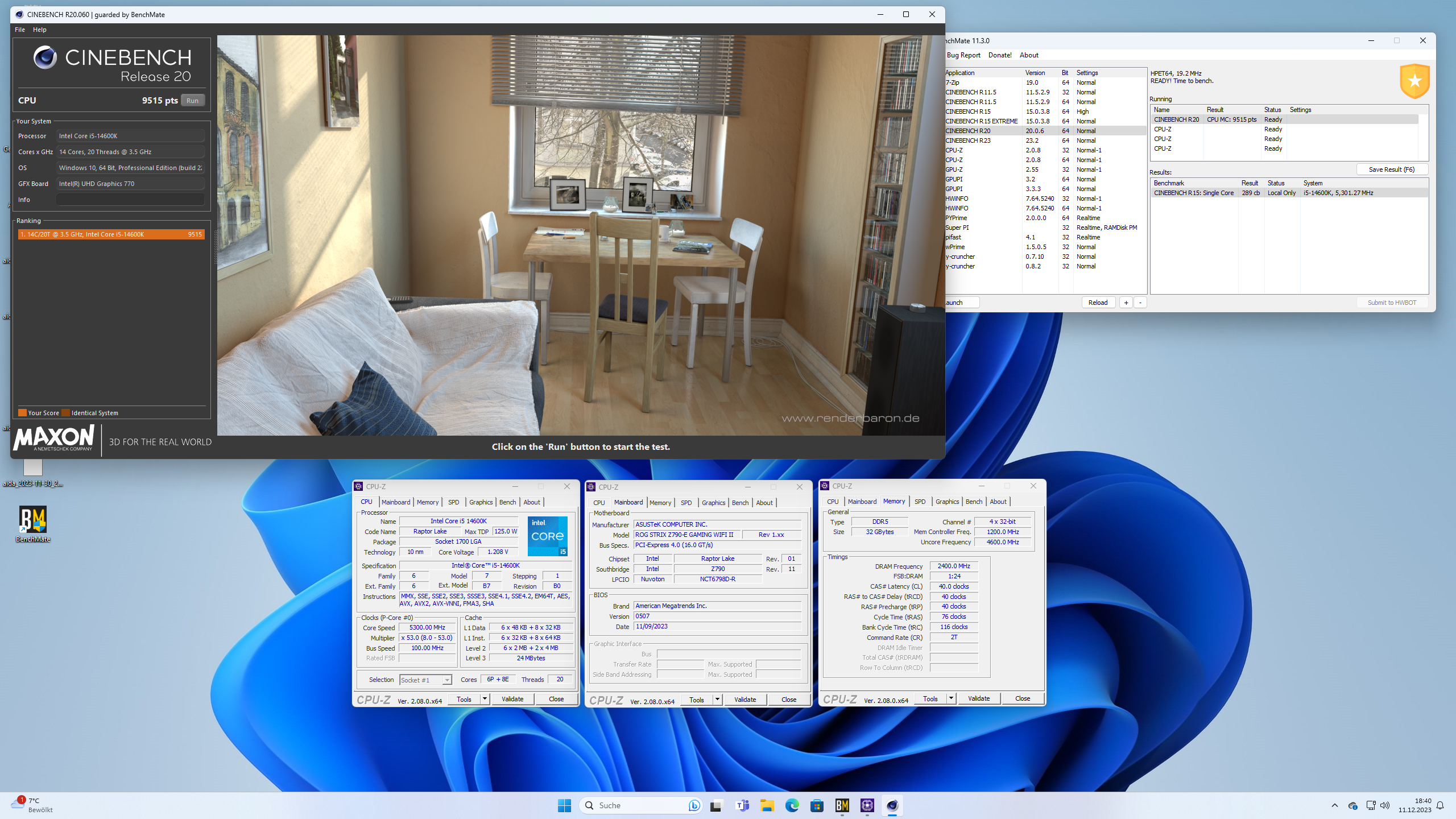 i5-14600K - Benchmark: Cinebench R20