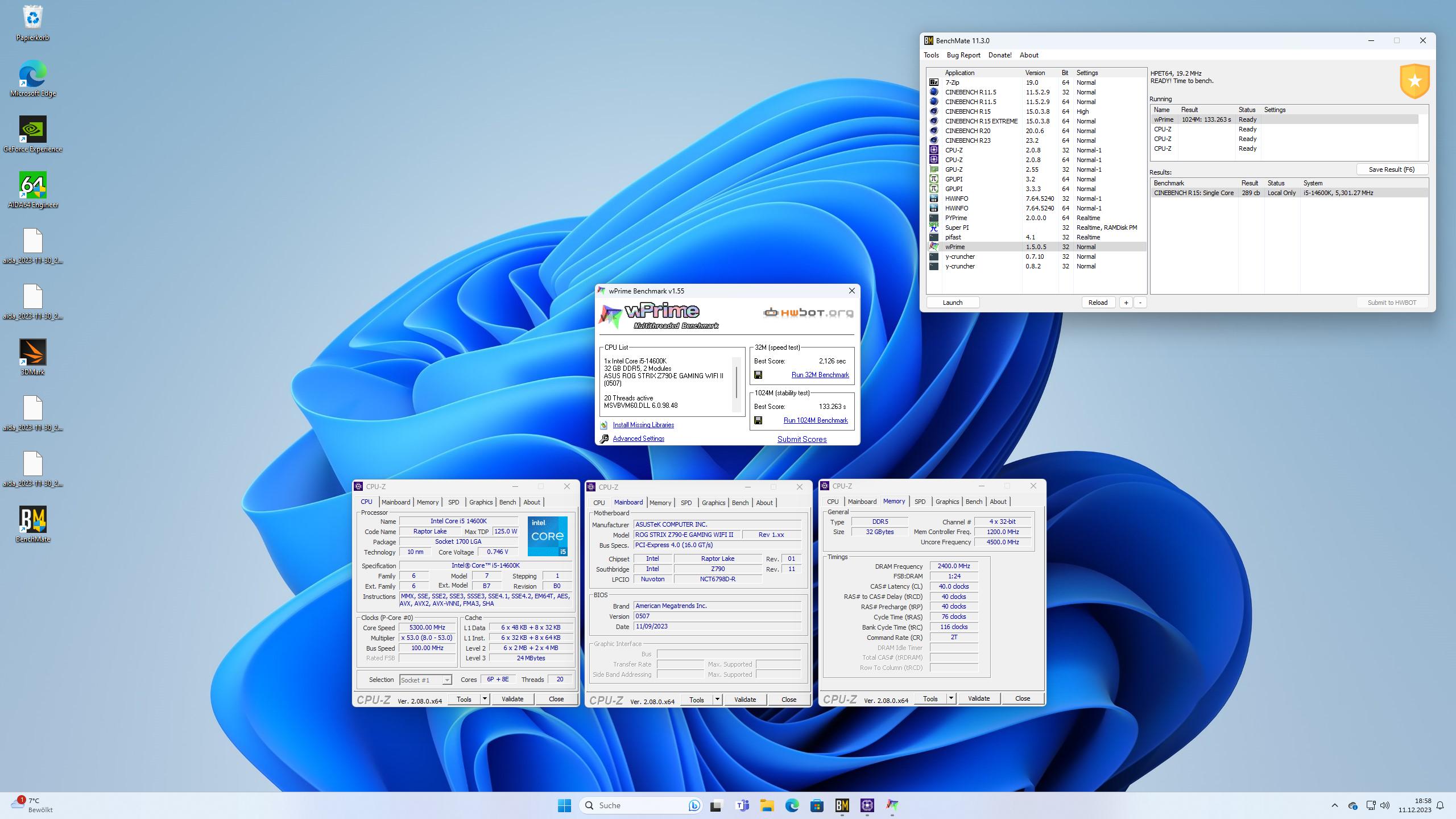 i5-14600K - Benchmark: wprime