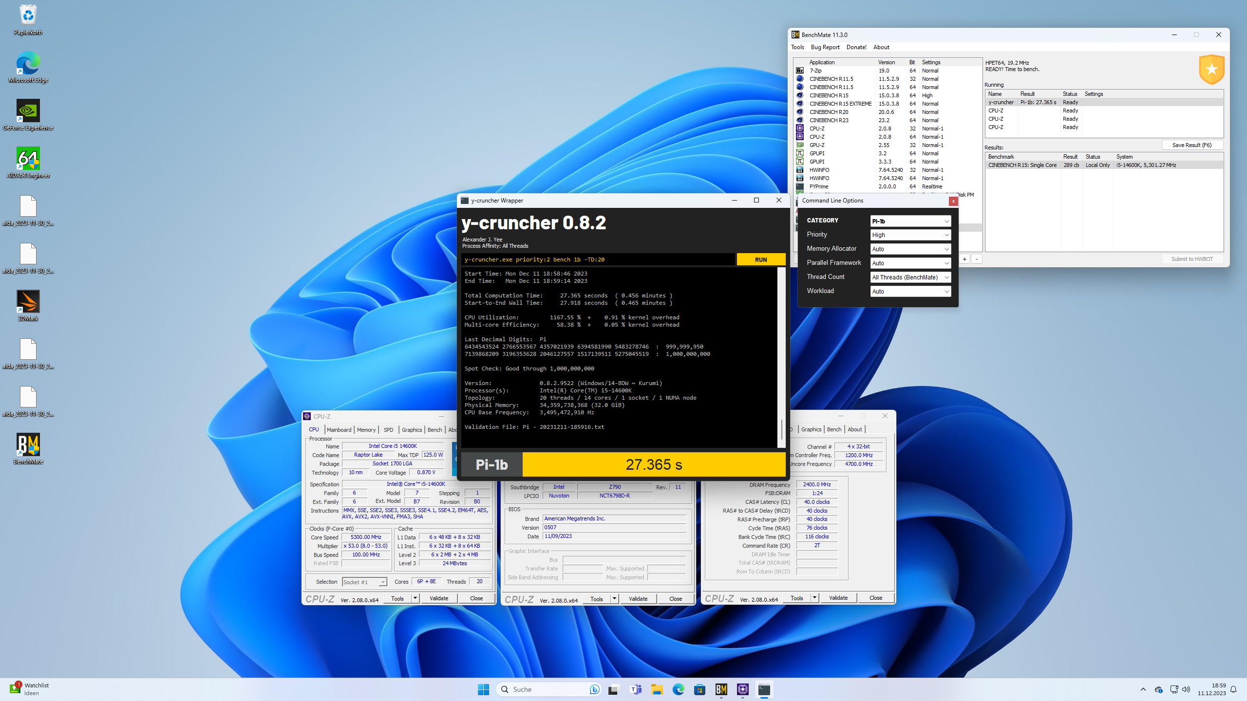 i5-14600K - Benchmark: ycruncher