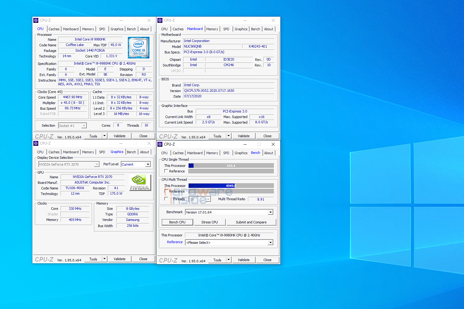 intel nuc CPUZ