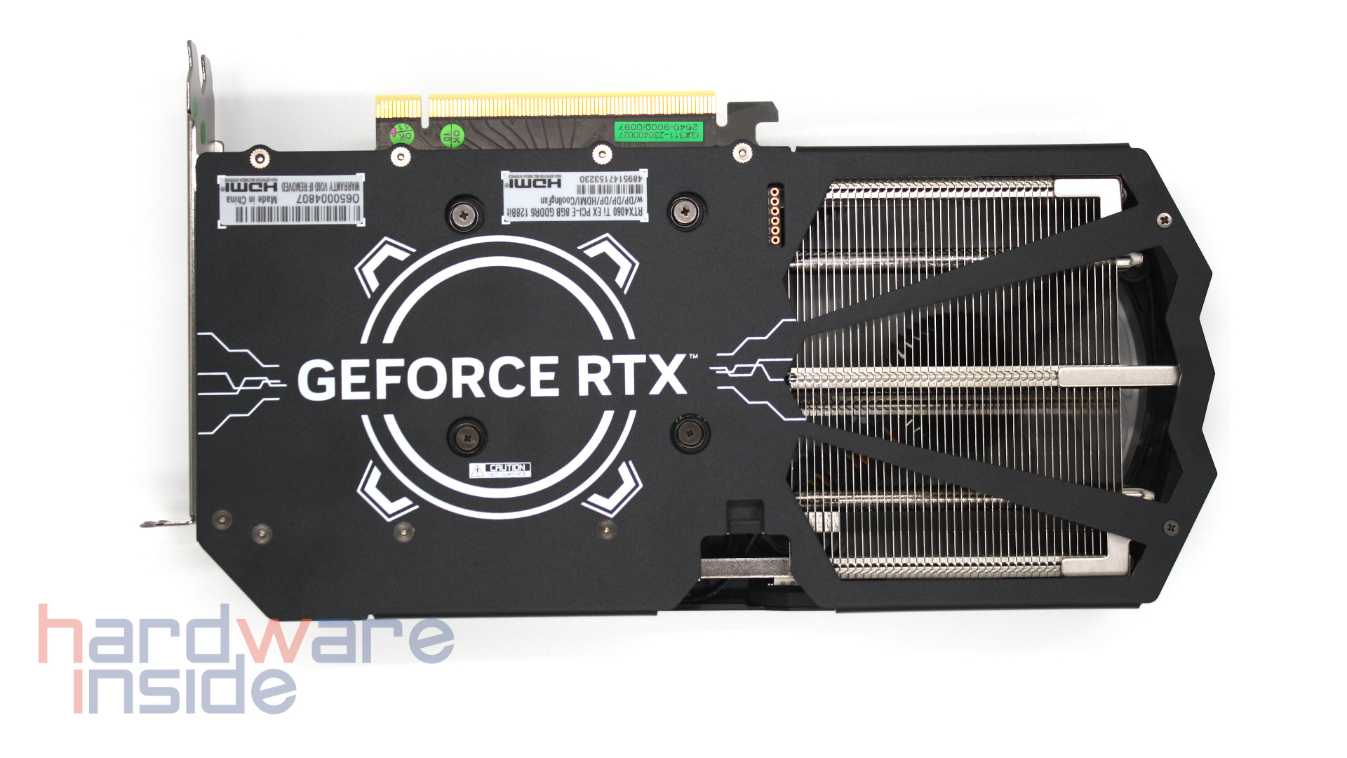 KFA2 GeForce RTX 4060 Ti 8GB EX - Die Backplate auf der Rückseite