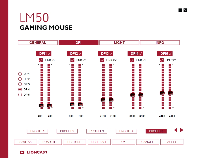 Lioncast - LM 50 Gaming Maus - Software - 2