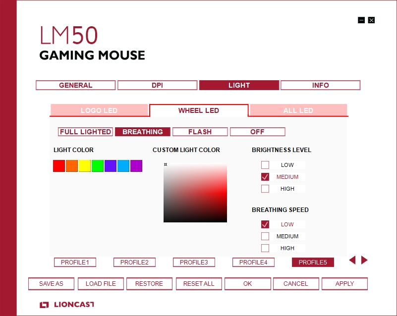 Lioncast - LM 50 Gaming Maus - Software - 3