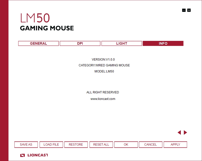 Lioncast - LM 50 Gaming Maus - Software - 6