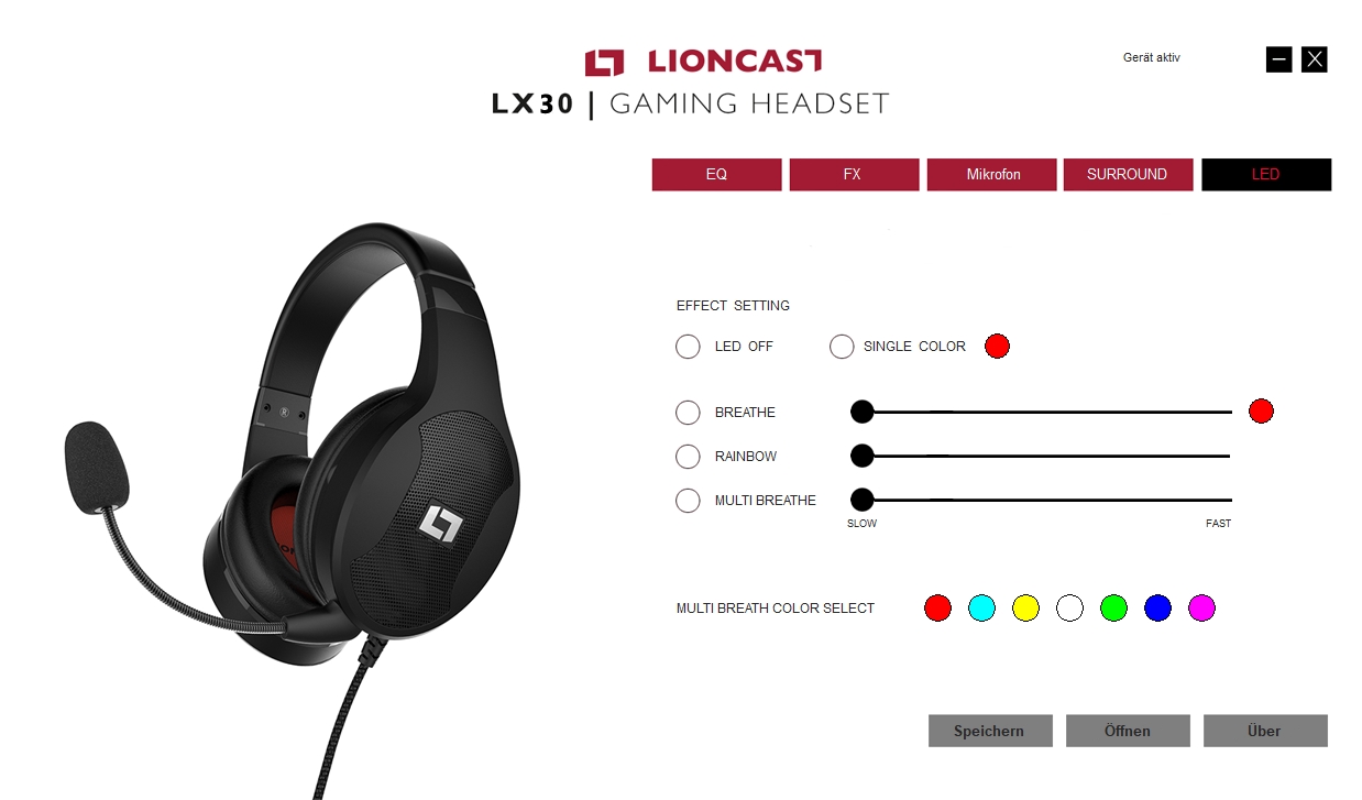 Lioncast - LX30 Headset - Software 1