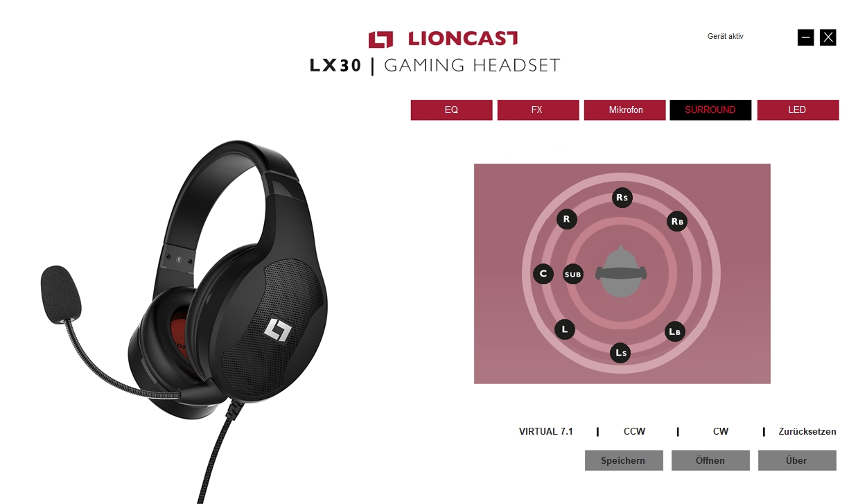 Lioncast - LX30 Headset - Software 2