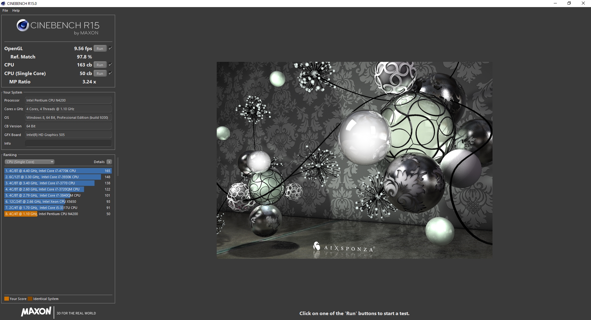 MINIX NEO N42C-4 - Cinebench