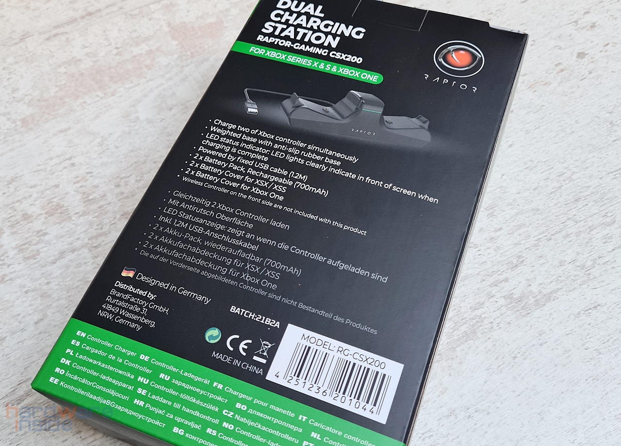 Raptor DUAL Ladestation Verpackung