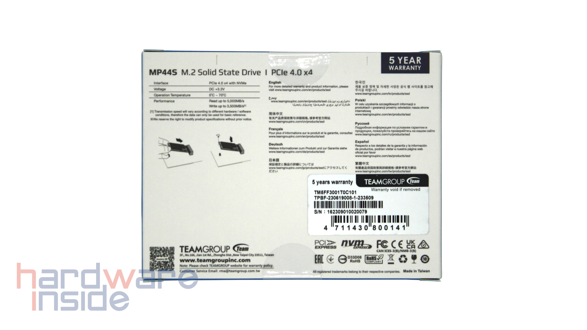 TeamGroup MP44S 1TB - Verpackung