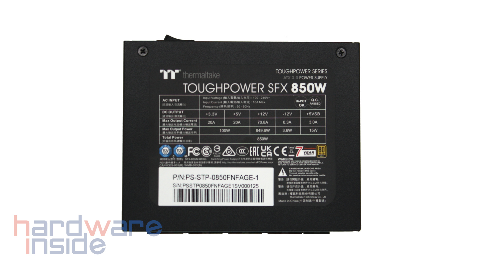 Thermaltake Toughpower SFX 850W Gold - Unterseite