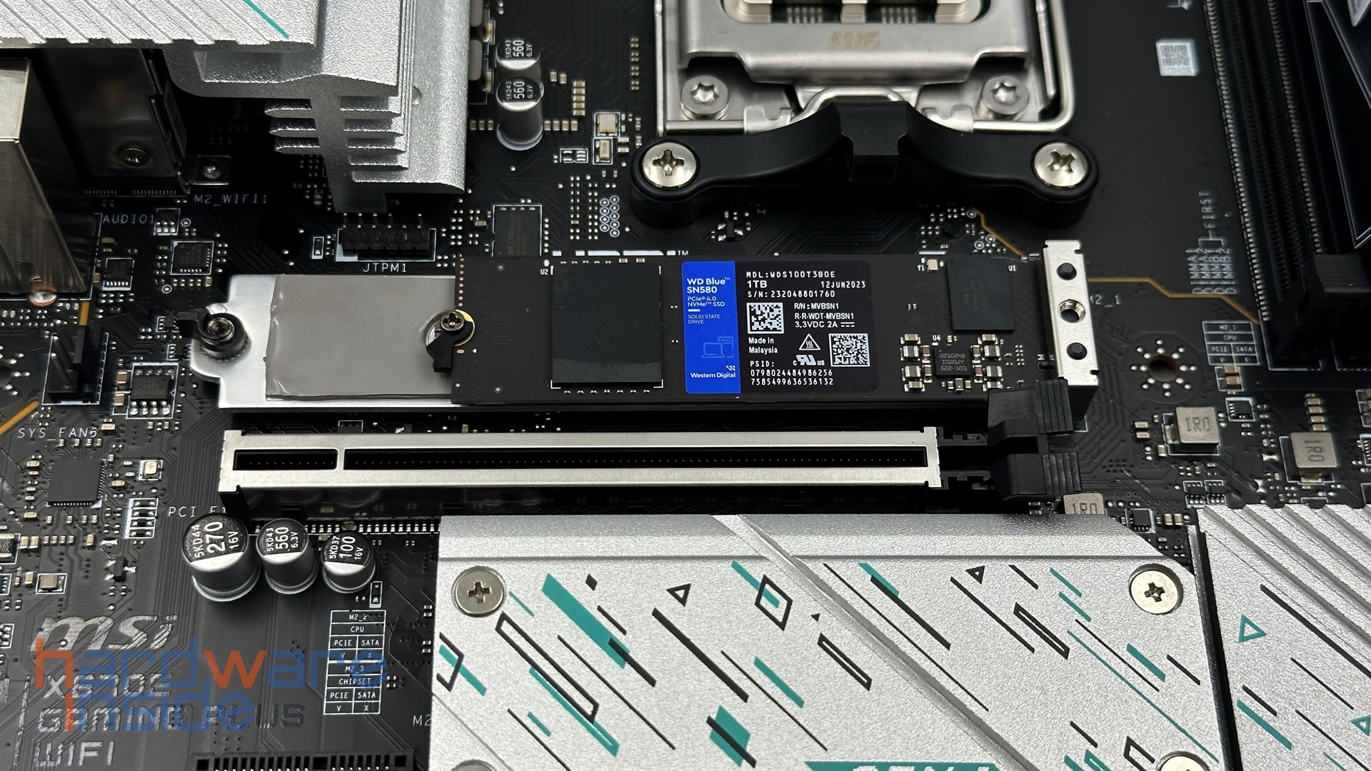 WD Blue SN580 eingebaut im Testsystem